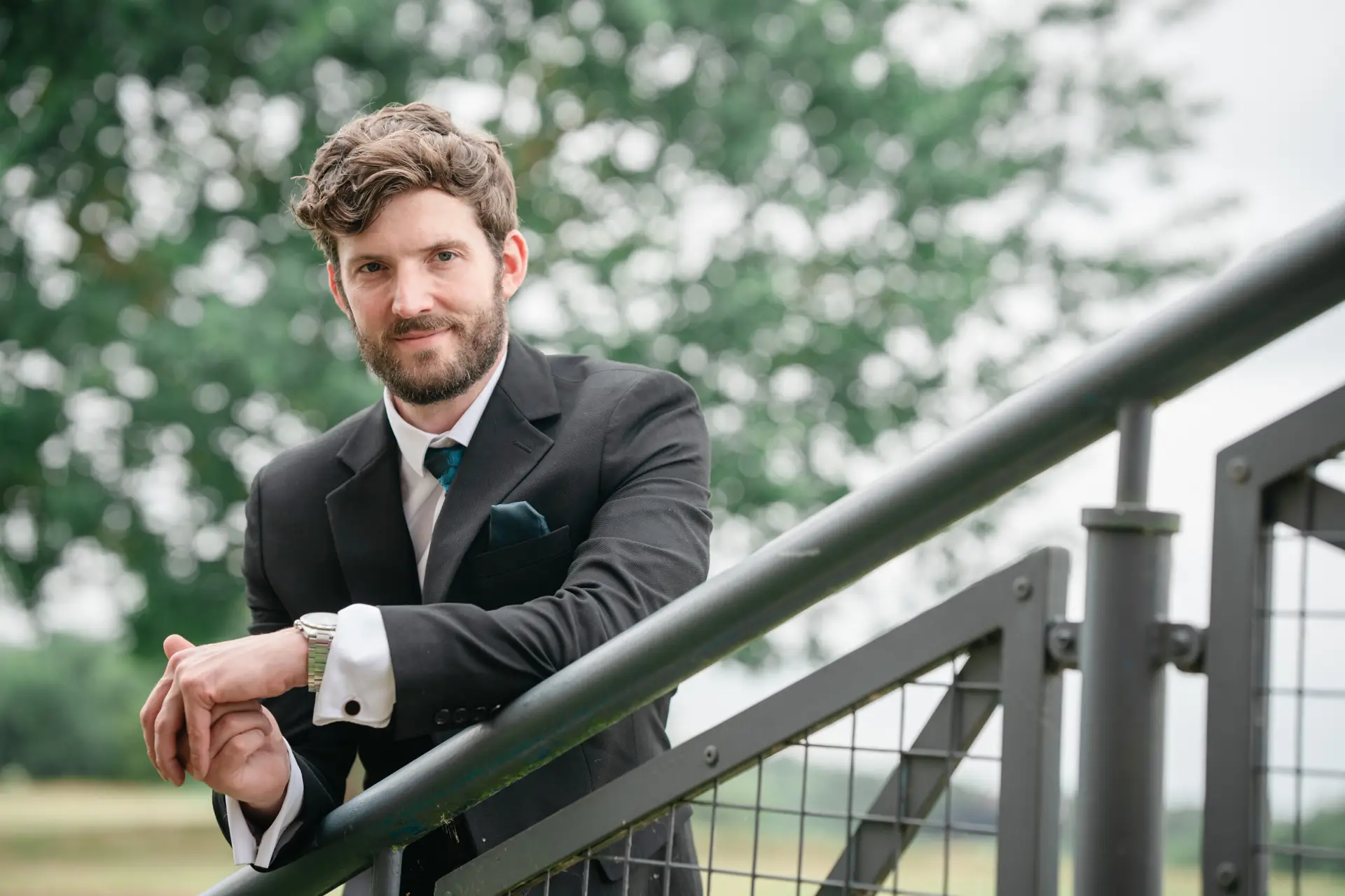 A groom waits - taken by Midlands wedding photographer Paul Phipps-Williams