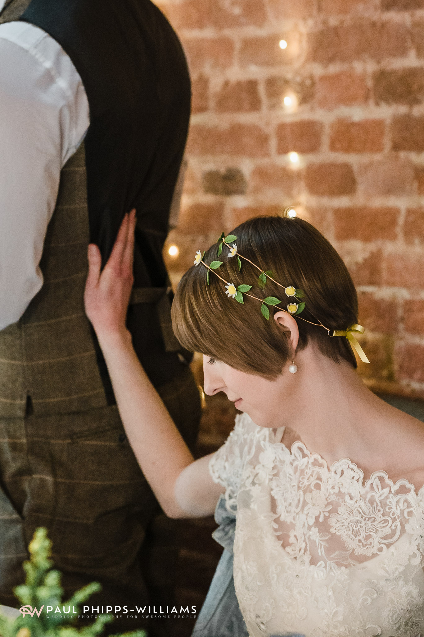 Emily touches her husband's back