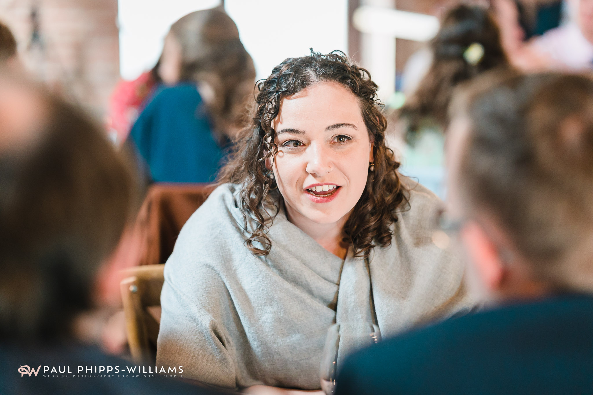wedding guests at Barford Park Barn