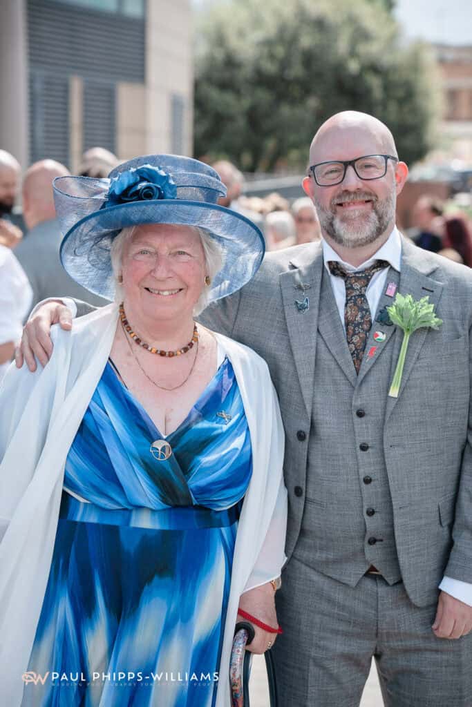 A groom and his mum