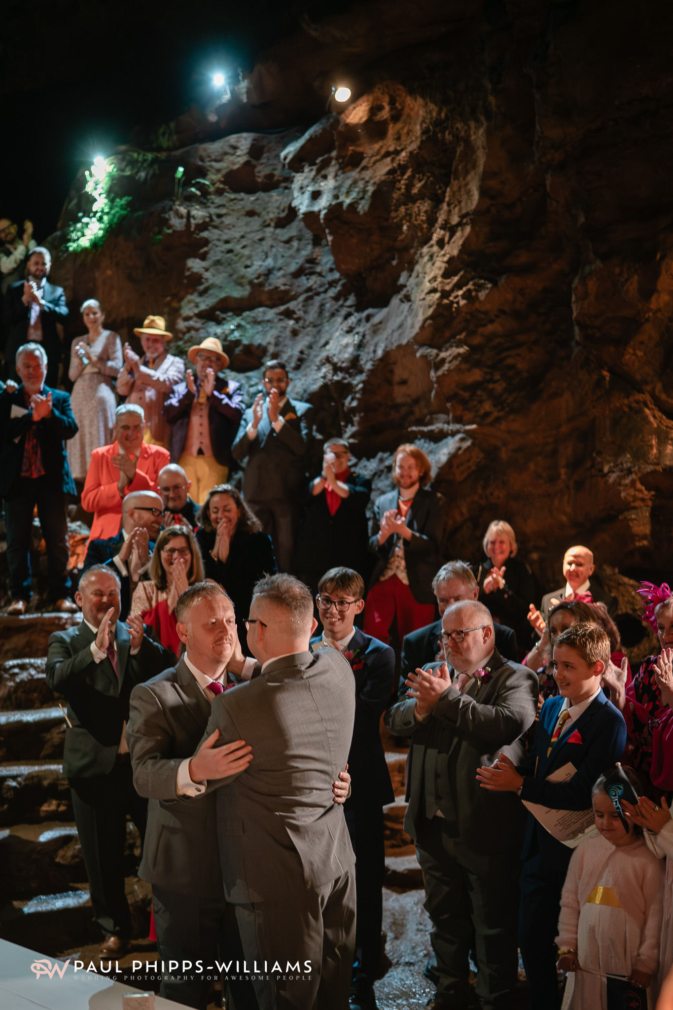 Inside the Witch's Kitchen, Andy and dan embrace after their vows