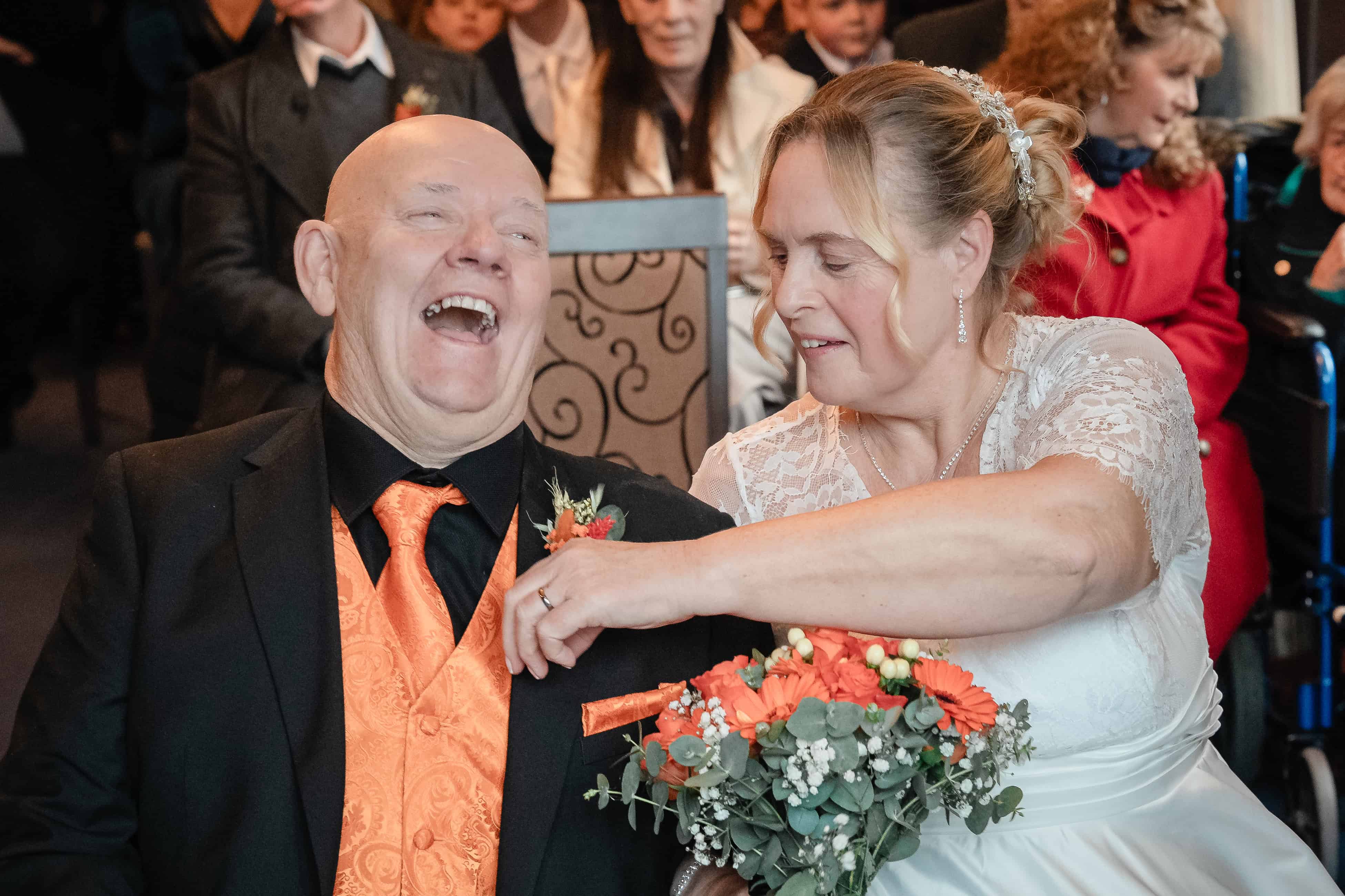 Bride and Groom during wedding at Dudley Registry Office