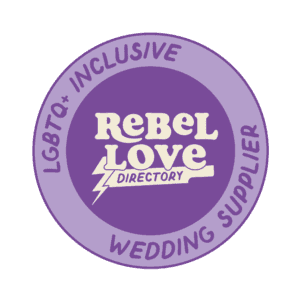 a badge to say I'm an lgbtq+ wedding supplier